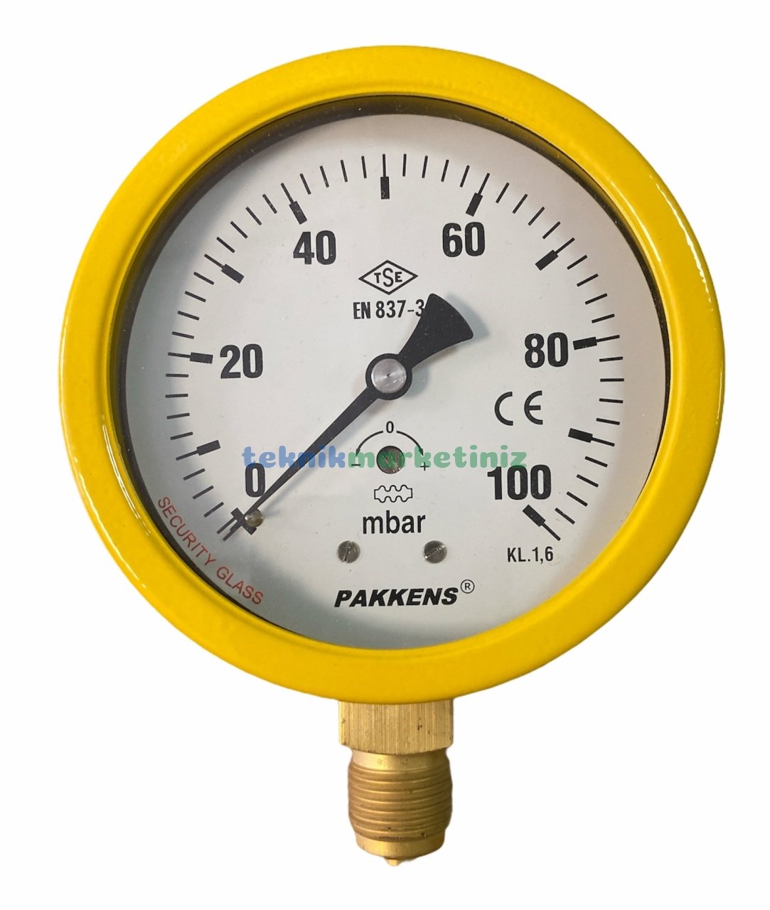 pakkens mc100 10013001 kapsül diyaframlı 100mm alttan bağlantılı milibar manometre basınç göstergesi basınç ölçer temsili resmi